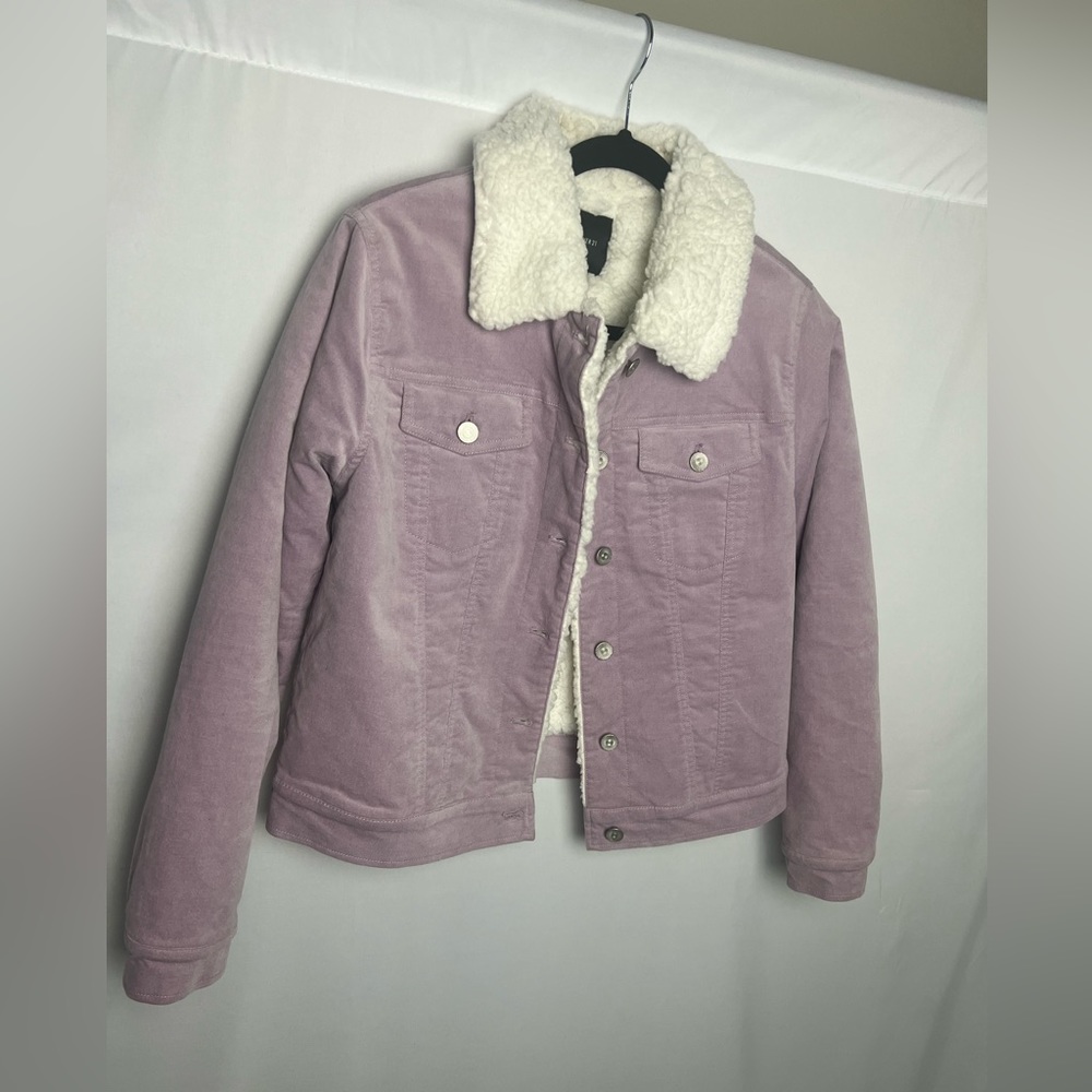 Sherpa lined purple jacket